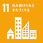 SDGsの17の目標のアイコン－１１住み続けられるまちづくりを
